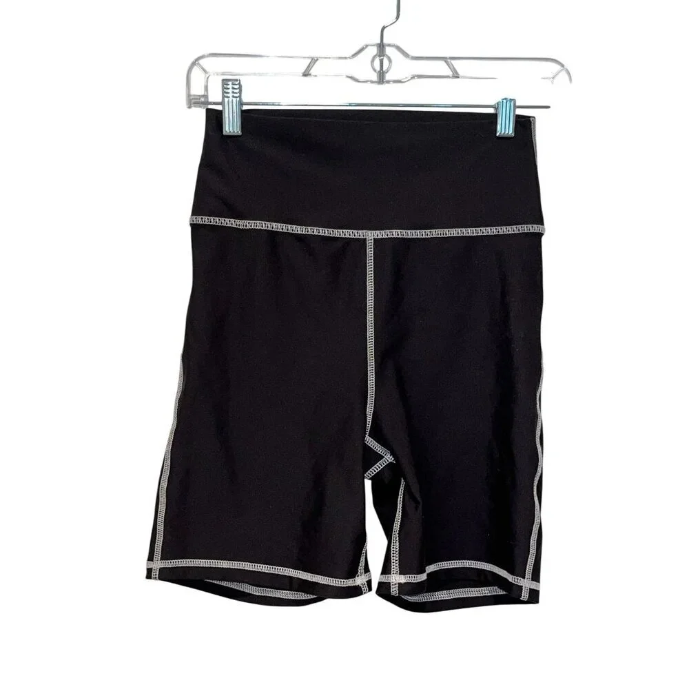 WeWoreWhat Black Elastic High Waist Stretchy Biker Shorts Women's Size M